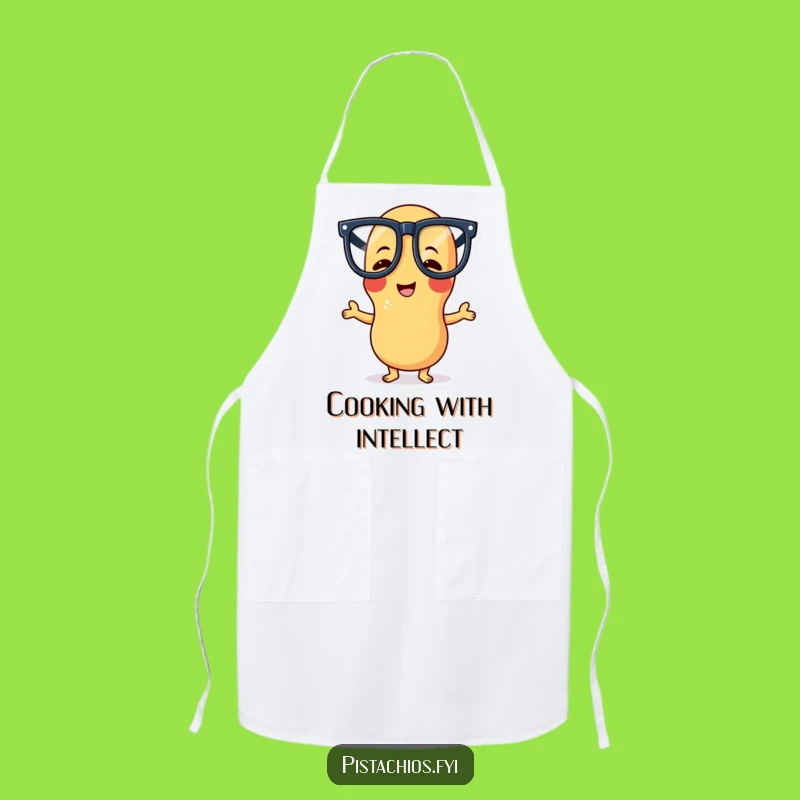 Funny Peanut Apron: Giggling Chef Character with Glasses, Kitchen Fun Gift
