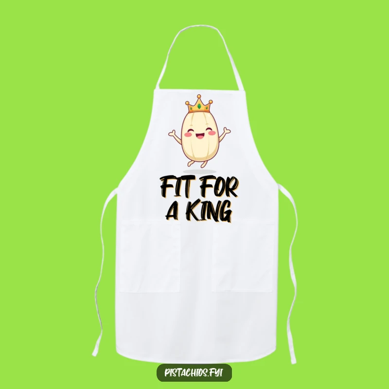Funny Crowned Pistachio Chef Apron - Happy Cooking Character Gift