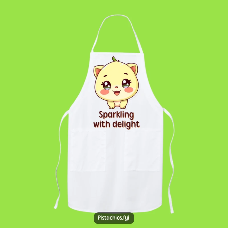 Funny Delighted Pistachio Sparkling Eyes Apron - Joyful Kitchen Style, Perfect Funny Gift