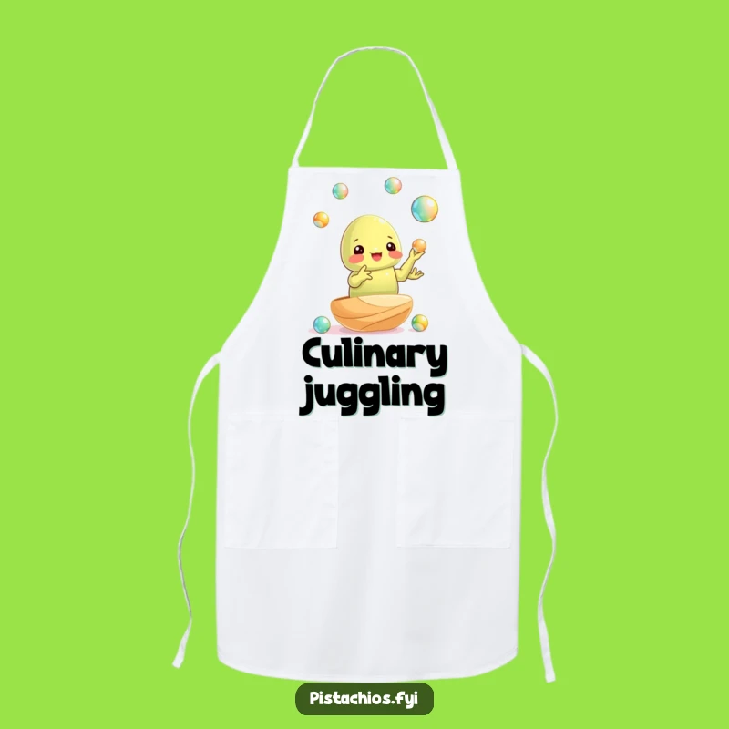 Funny Pistachio Juggling Apron - Hilarious Kitchen Wear for Skilled Cooks