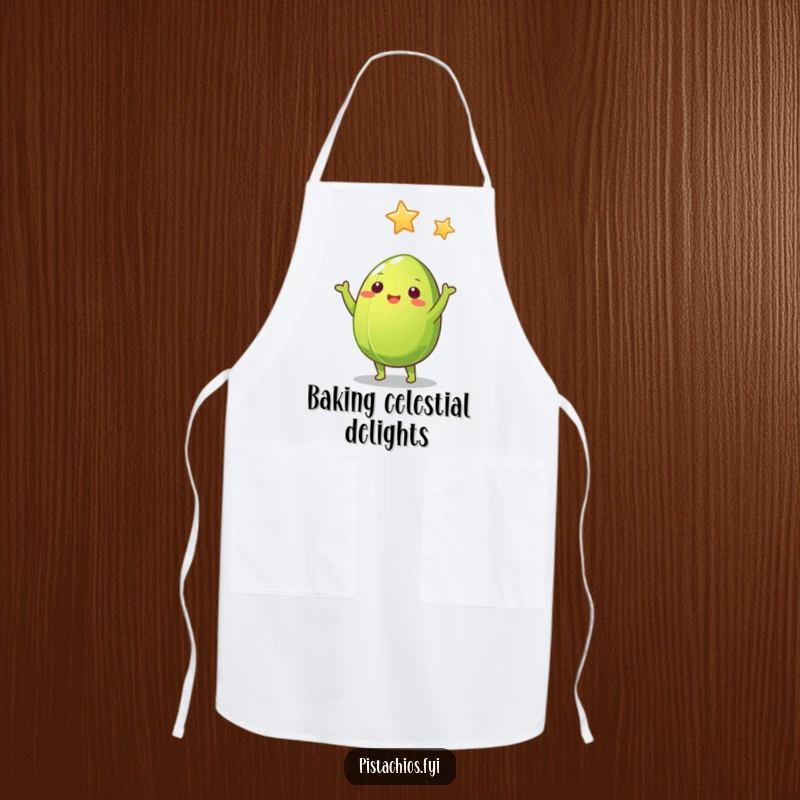 Funny Pistachio Nut Apron: Green pistachio nut with arms, ready to cook and spread funny vibes in the kitchen.