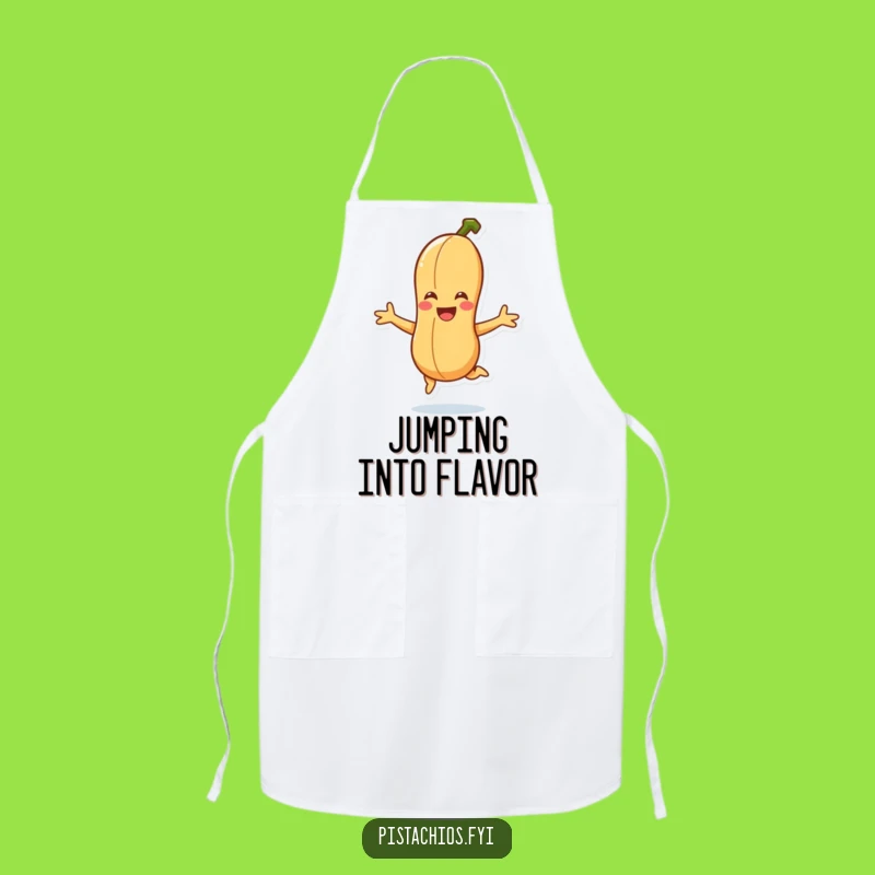 Funny Smiling Peanut Jump Apron - Joyful Cartoon Kitchen Gift