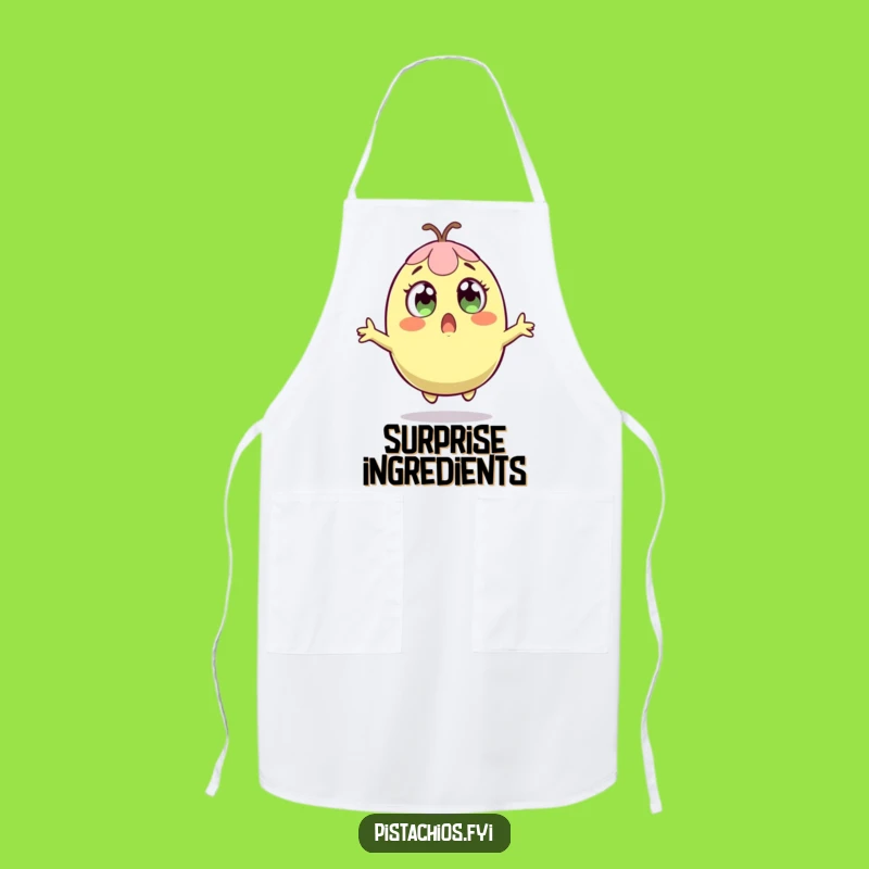 Funny Surprised Pistachio Apron: React with Humor, Kitchen Gift