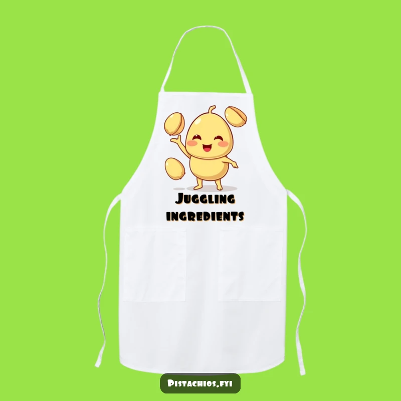 Funny Juggling Pistachio Chef Apron - Smiling Cook Gift