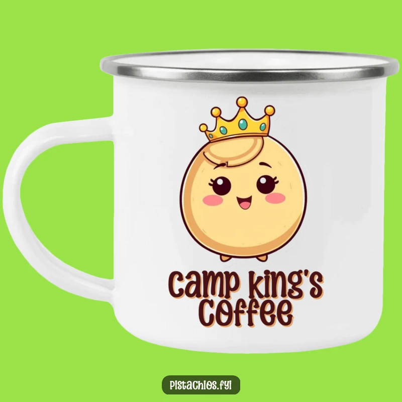 Funny Crowned Nut Camping Mug - Happy Outdoor Companion & Perfect Regal Gift