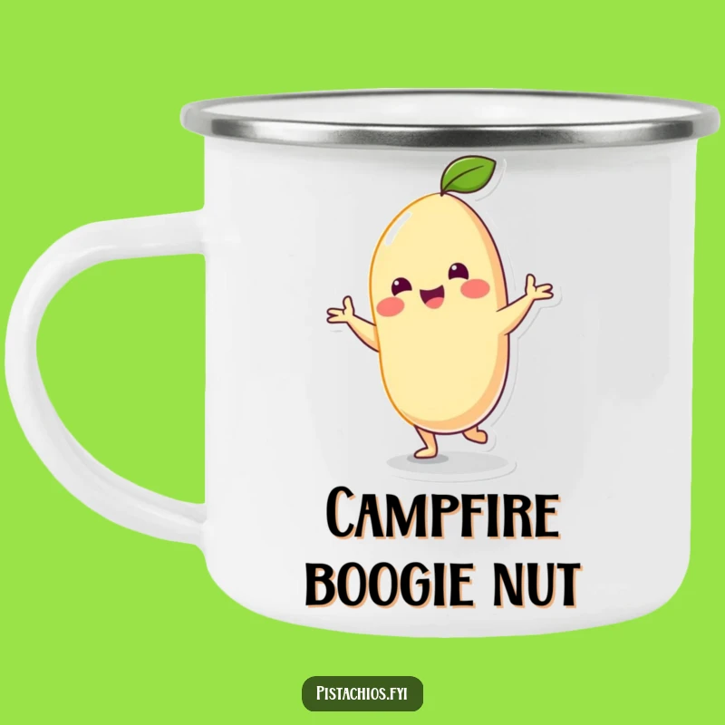 Funny Cashew Dancer Camping Mug: Adventure with a Cheerful Nut's Silly Dance
