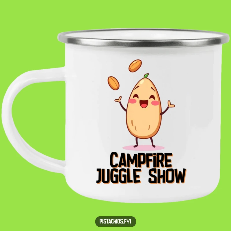 Funny Juggling Almond Camping Mug: Trail Tricks, A Playful Funny Gift