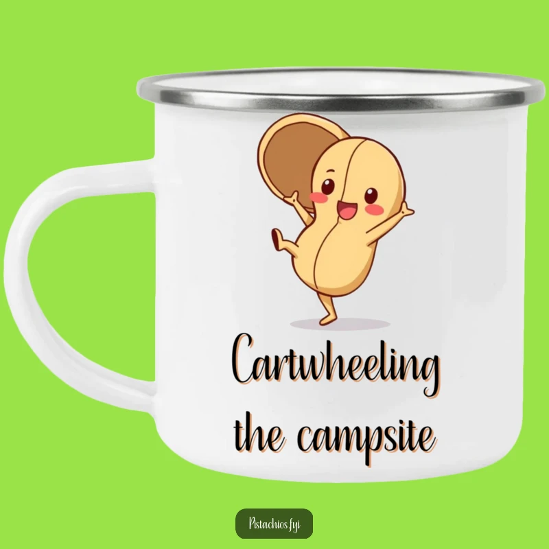Funny Playful Peanut Camping Mug: Cartwheel Fun for a Perfect Funny Gift