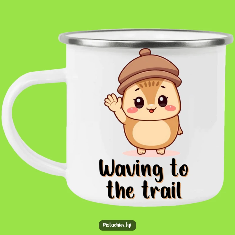 Funny Cheerful Hazelnut Camping Mug: Tiny Hat Wave for a Perfect Funny Gift
