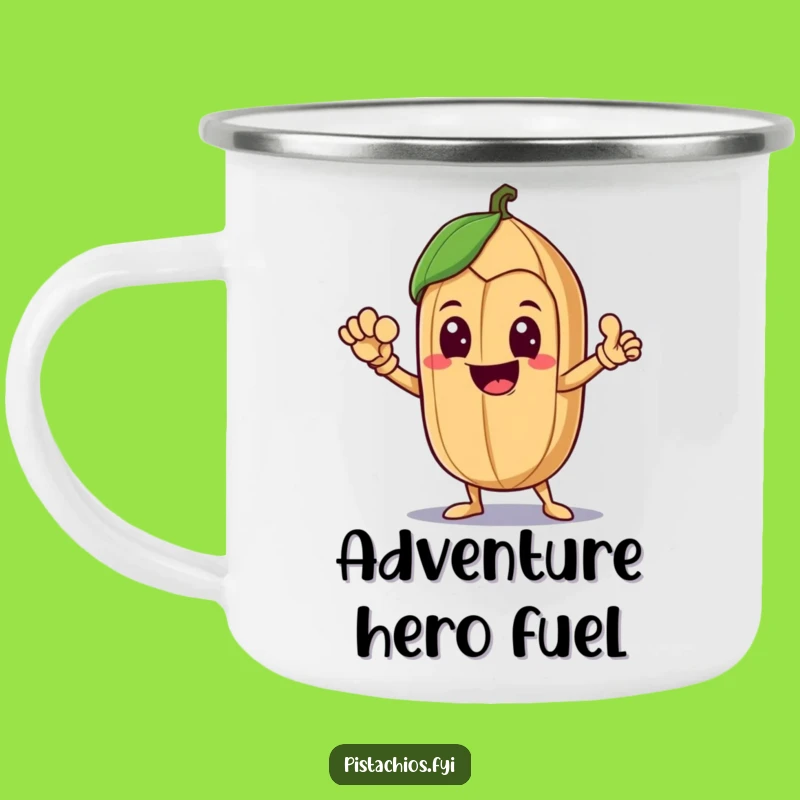Funny Hero Brazil Nut Camping Mug: A Delighted Nut's Bold Pose for a Perfect Funny Gift