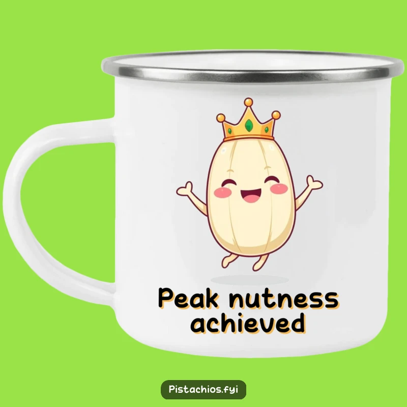 Funny Royal Pistachio Campfire Mug - Happy Character Adventure Gift