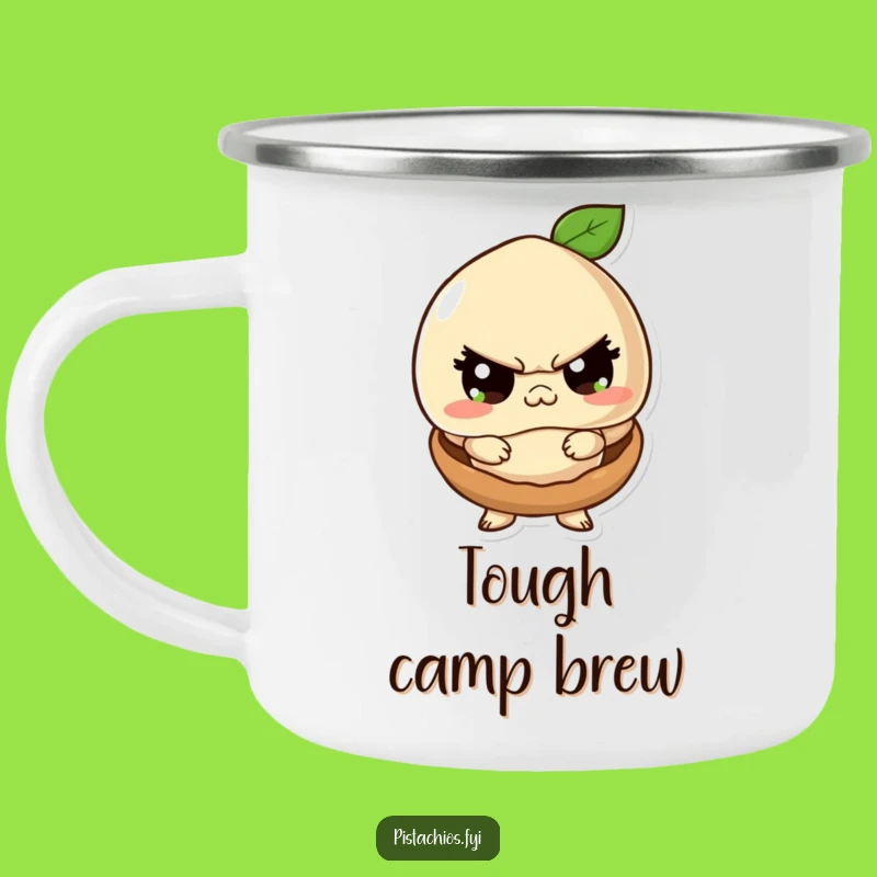 Funny Macadamia Tough Guy Camping Mug: Tough Nut's Adventure - Fun!