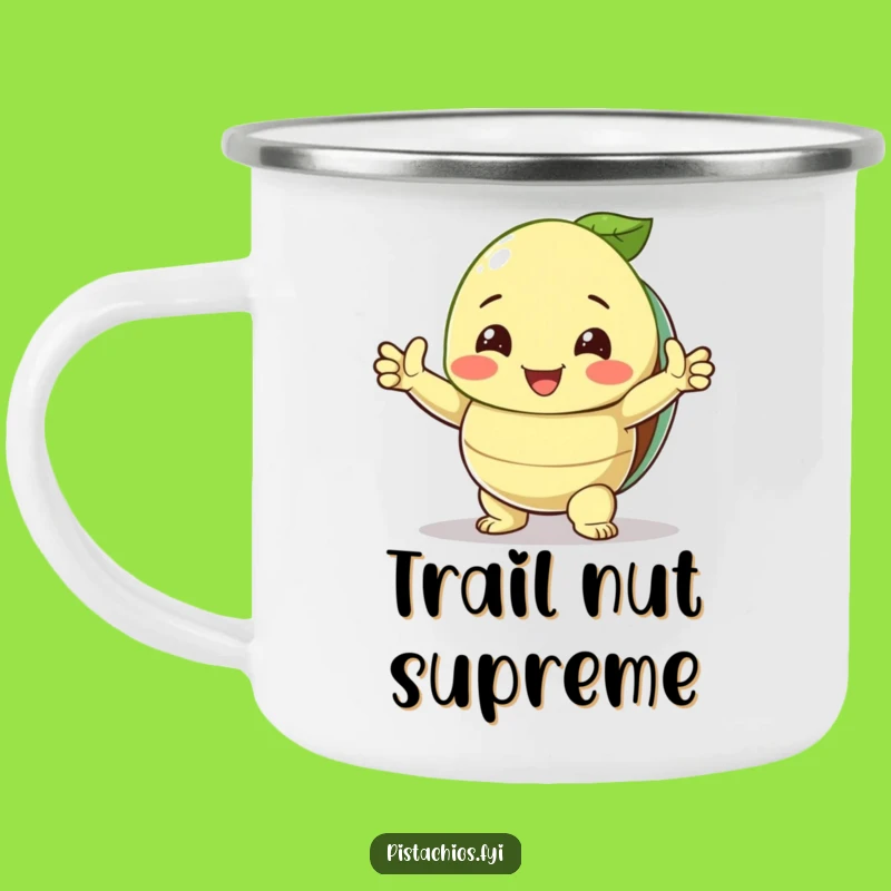 Funny Pistachio Triumph Camping Mug: Durable and Hilarious for Outdoor Victories