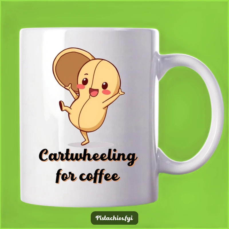 Funny Playful Peanut Mug: Cartwheel Fun for a Perfect Funny Gift
