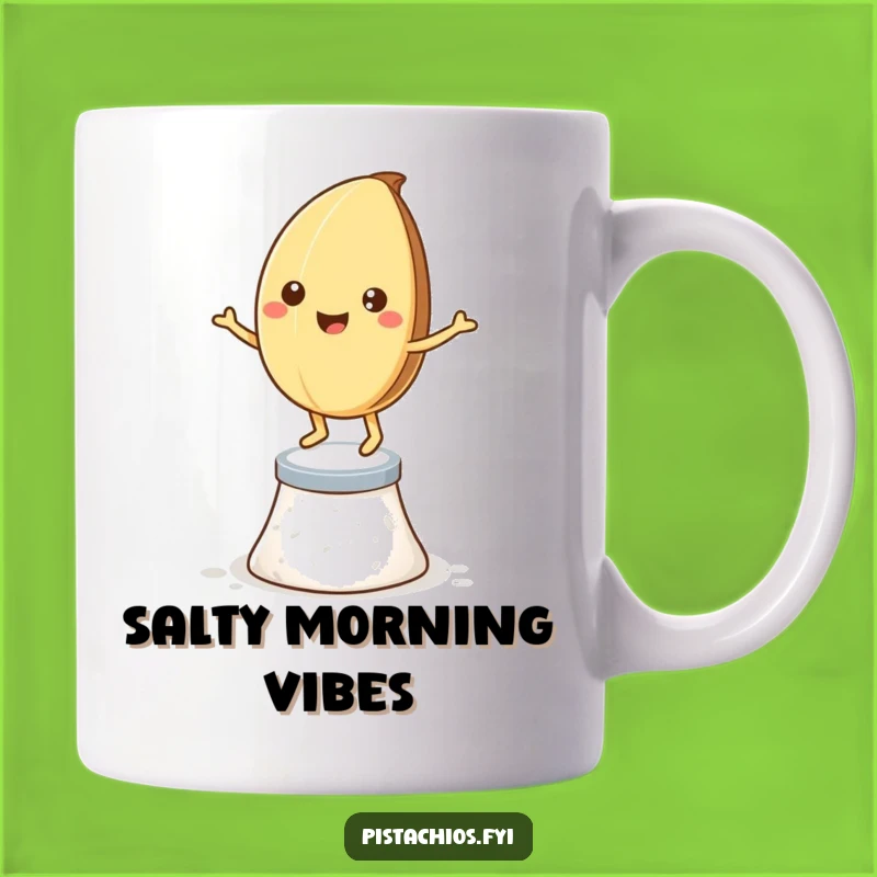 Funny Smiling Pistachio Nut Dancing Mug - Hilarious Snack Celebration Gift