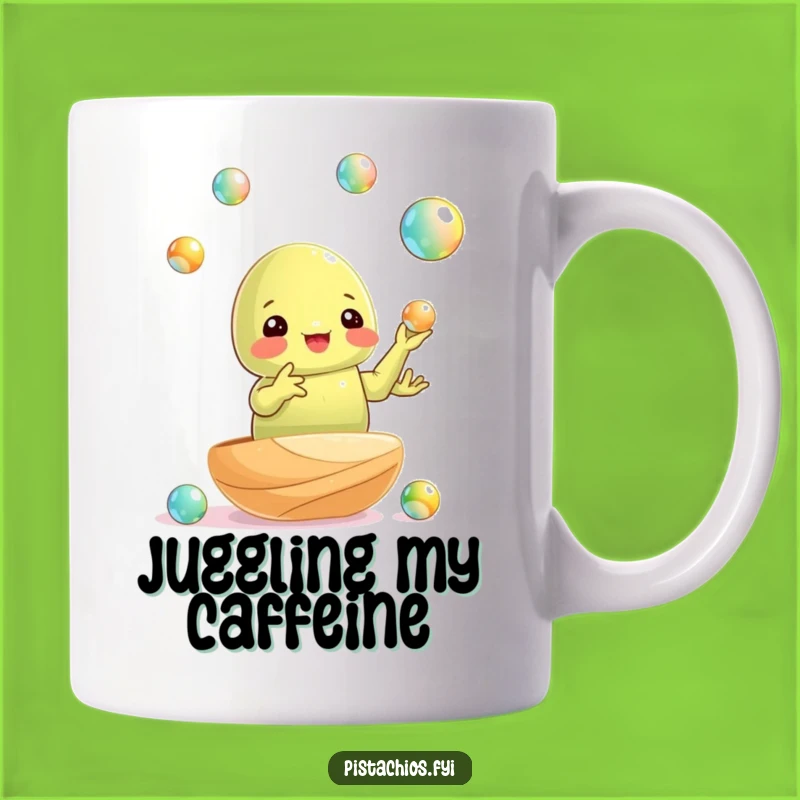 Funny Pistachio Juggling Marbles Mug - Hilarious Skillful Snack Gift