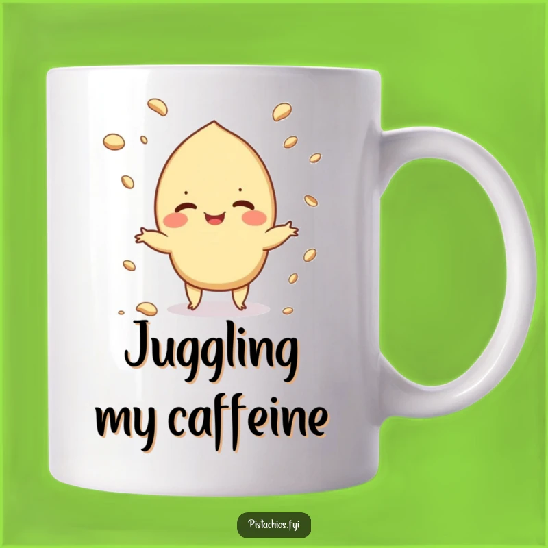 Funny Juggling Pistachio Mug: Crumbly Comedy, Hilarious Gift