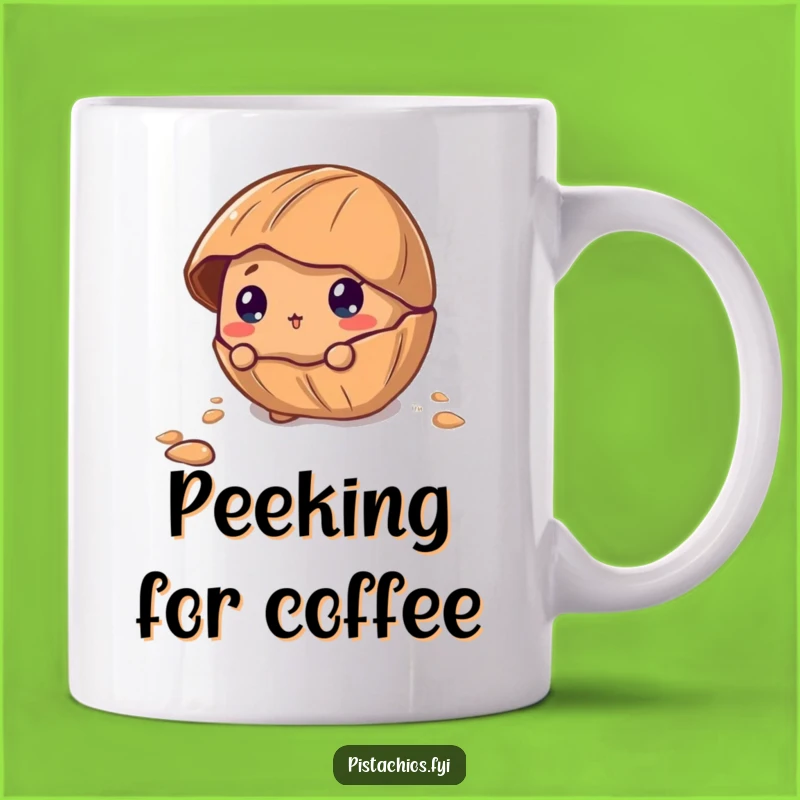 Funny Curious Pecan Mug: Peeking Shell Design for a Perfect Funny Gift
