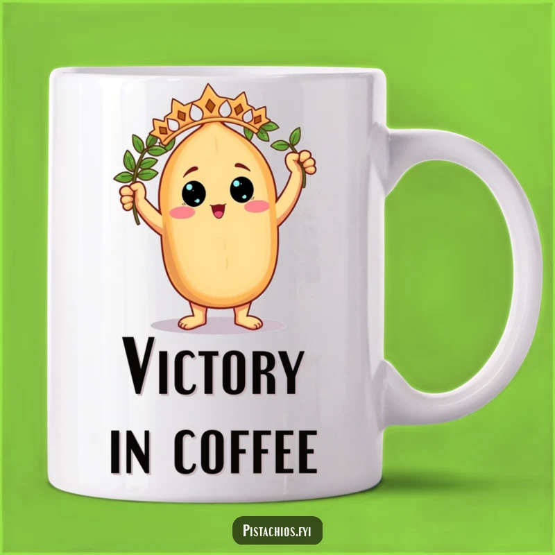 Funny Victorious Nut Mug - Champion Character Celebration, Perfect Funny Gift for Winners