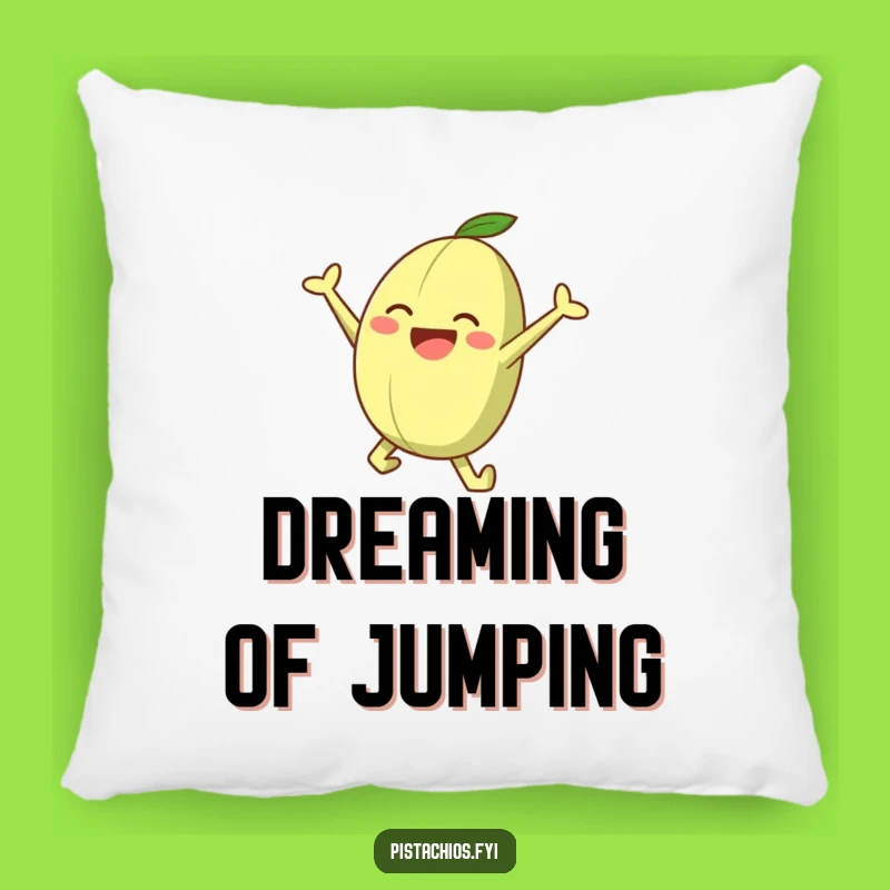Funny Leaping Pistachio Character Pillow - Cozy & Hilarious Home Decor, Great Gift