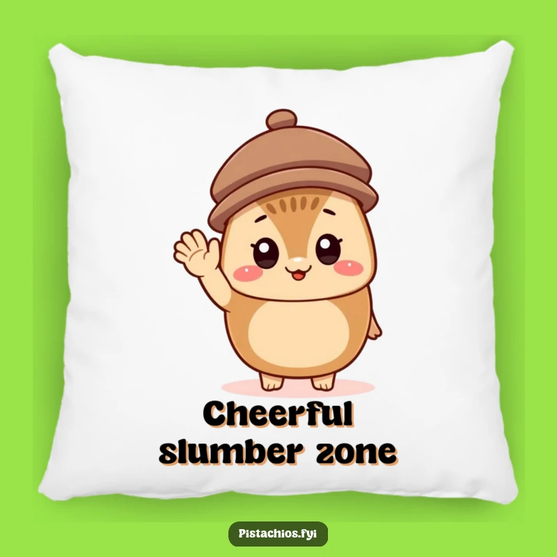 Funny Cheerful Hazelnut Pillow: Tiny Hat Wave for a Perfect Funny Gift