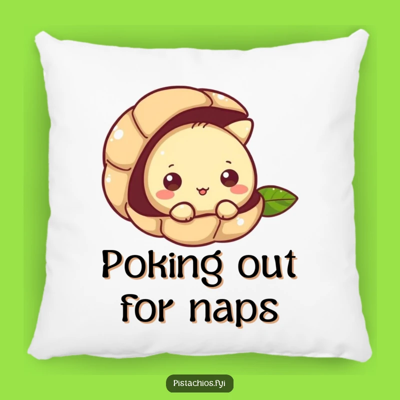 Funny Curious Pistachio Peeking Pillow - Cozy & Intriguing Nutty Decor, Great Gift