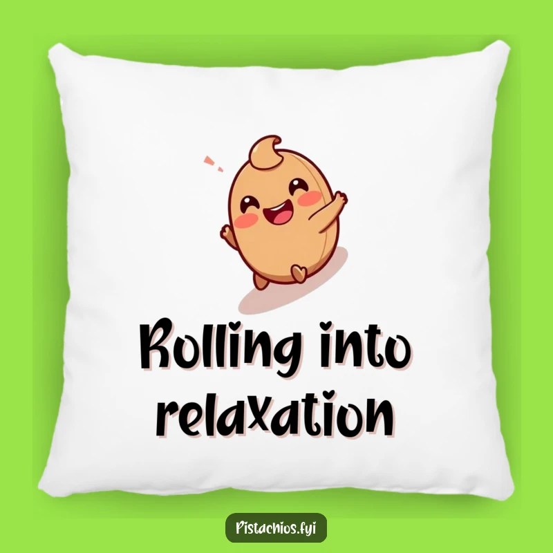 Funny Hazelnut Pillow: Giggling Character Rolling Downhill - Comfy & Hilarious!