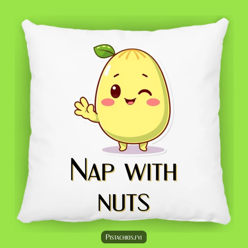 Funny Waving Pistachio Pillow: Cozy Comfort, Nutty Character Cushion, Ideal Funny Gift