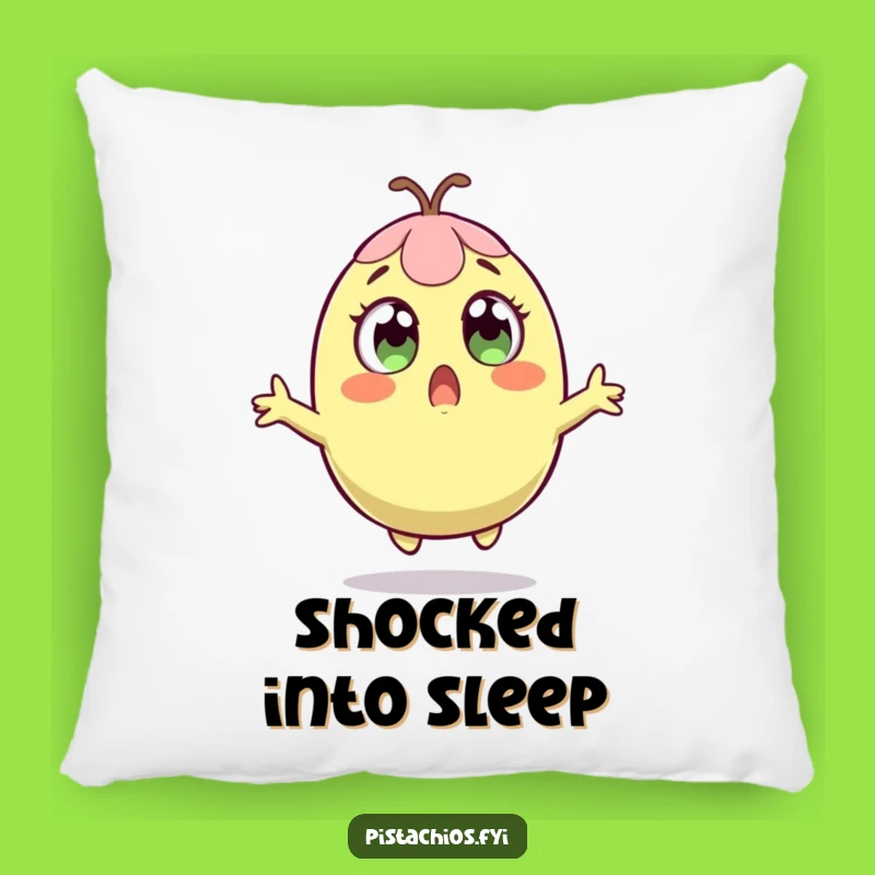 Funny Surprised Pistachio Pillow: Cozy Shock, Humorous Accent, Gift