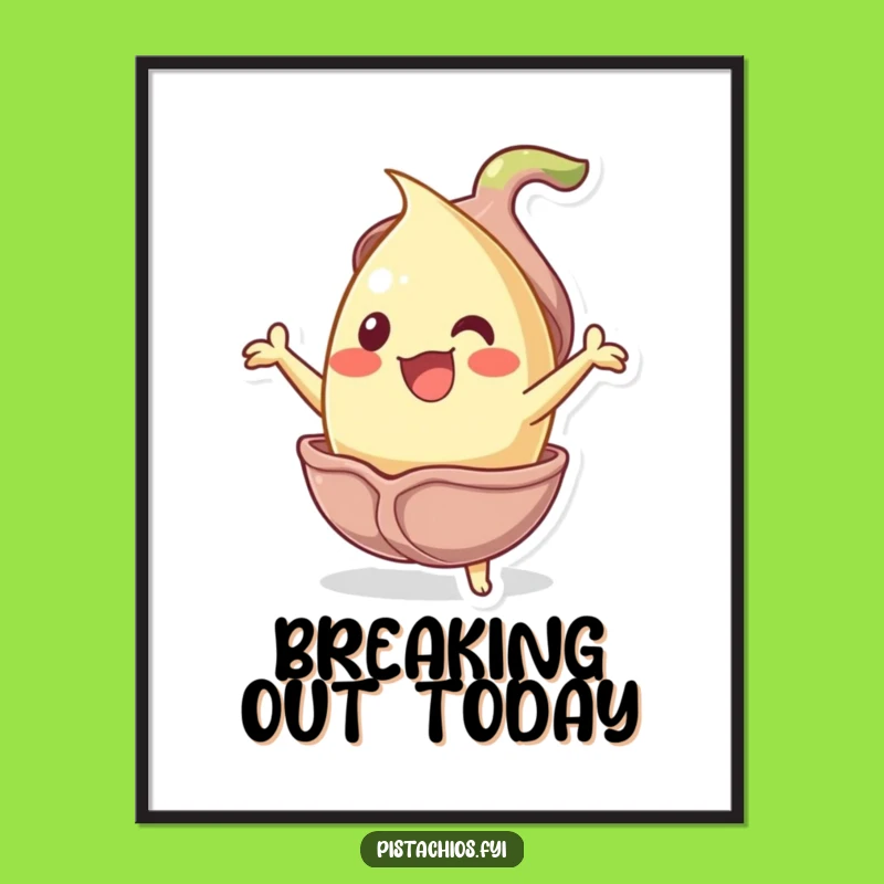 Funny Jubilant Pistachio Digital Art - Nutty Cartoon Decor