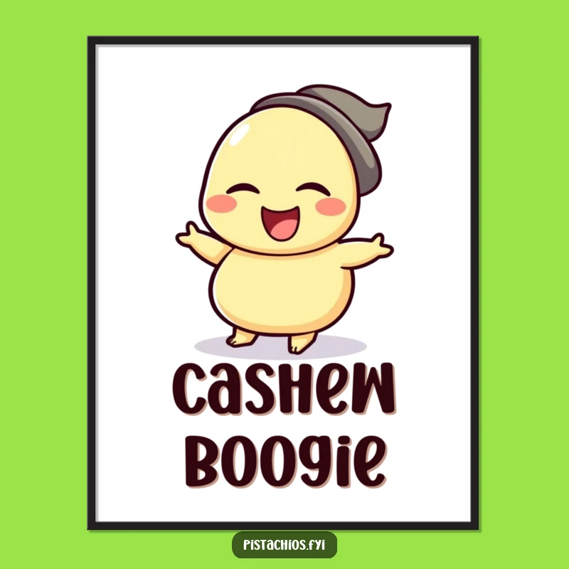 Funny Cashew Jig Digital Art: Winking Nut's Dance - Instant Joy Gift!