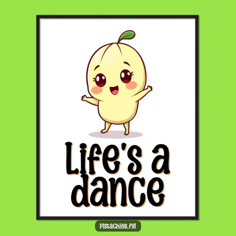 Funny Pistachio Dance Party Digital Art - Cheerful Character Decor