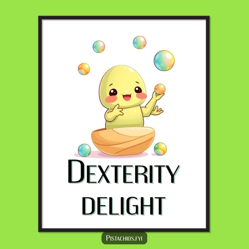 Funny Pistachio Juggling Digital Art Print - Hilarious Wall Decor for Aspiring Performers