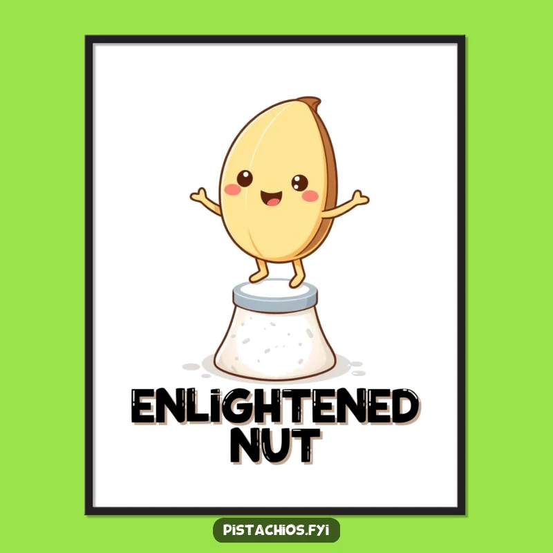 Funny Pistachio Nut Dancing Digital Art Print - Hilarious Wall Decor for Foodies