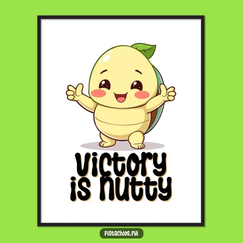 Funny Pistachio Triumph Digital Art: Hilarious Printable for Instant Motivation