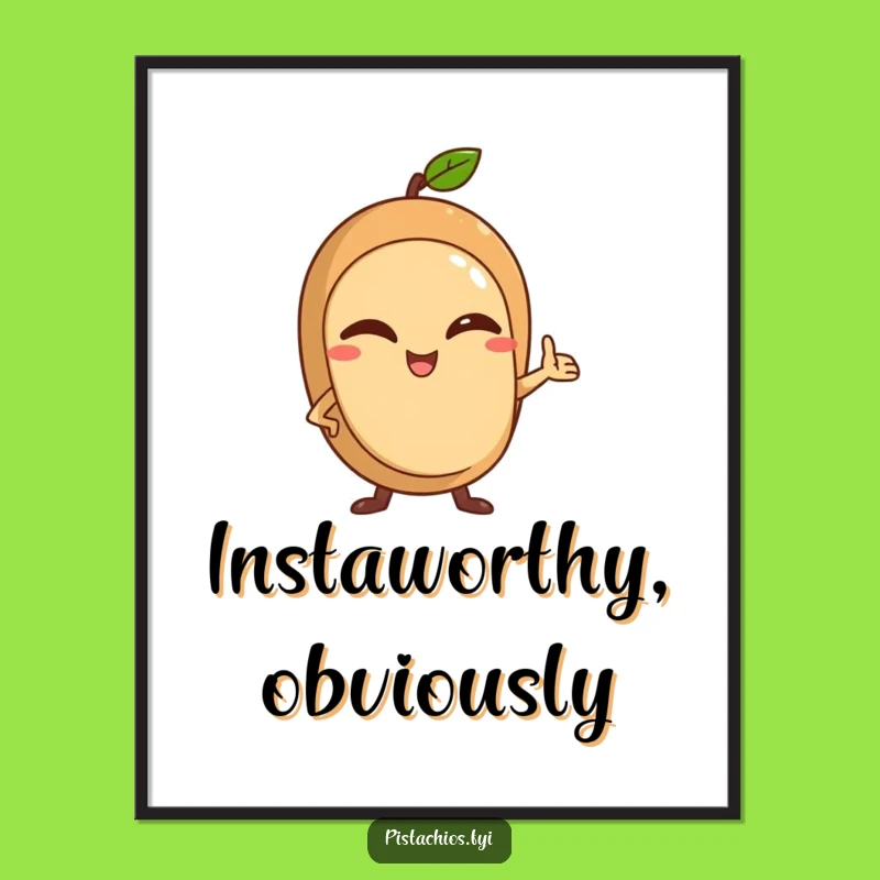 Funny Winking Nut Digital Art: Confident Pose, Instant Humorous Download