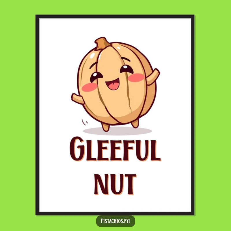 Funny Walnut Digital Art: Giggling Joy, Hilarious Nutty Wall Decor Gift