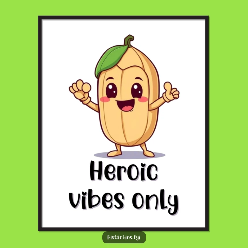 Funny Hero Brazil Nut Art Print: A Delighted Nut's Bold Pose for a Perfect Funny Gift