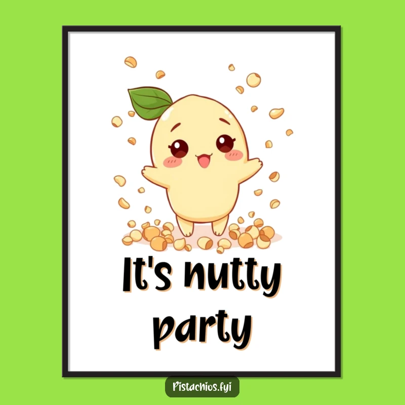 Funny Pistachio Digital Art: Nut Confetti Celebration Print