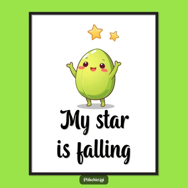 Funny Pistachio Nut Digital Art: Instant Download for Starry Laughs, Humorous Gift!