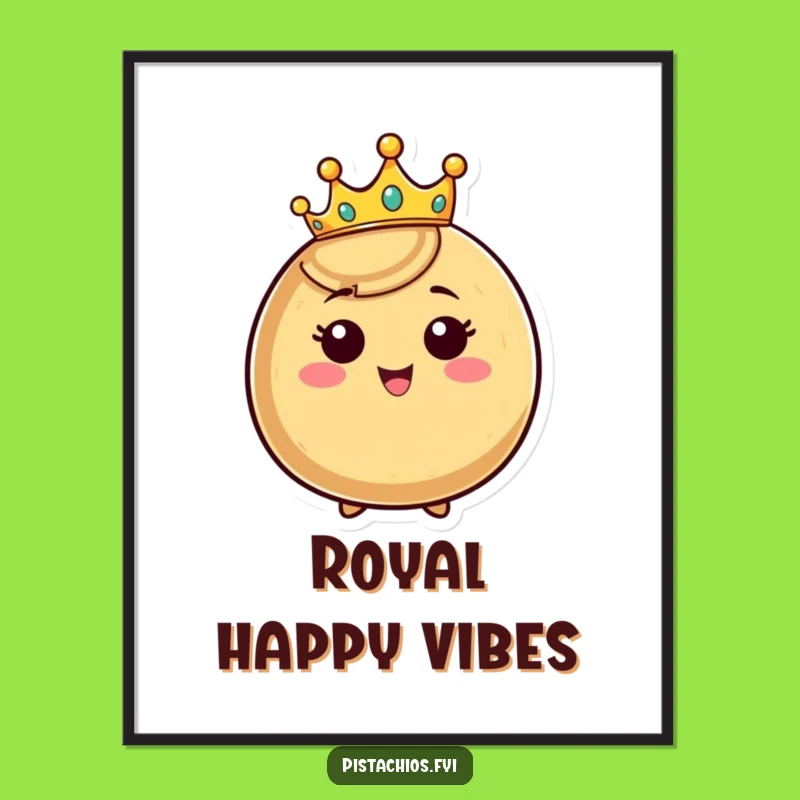 Funny Crowned Nut Digital Art - Happy Wall Art & Perfect Regal Gift