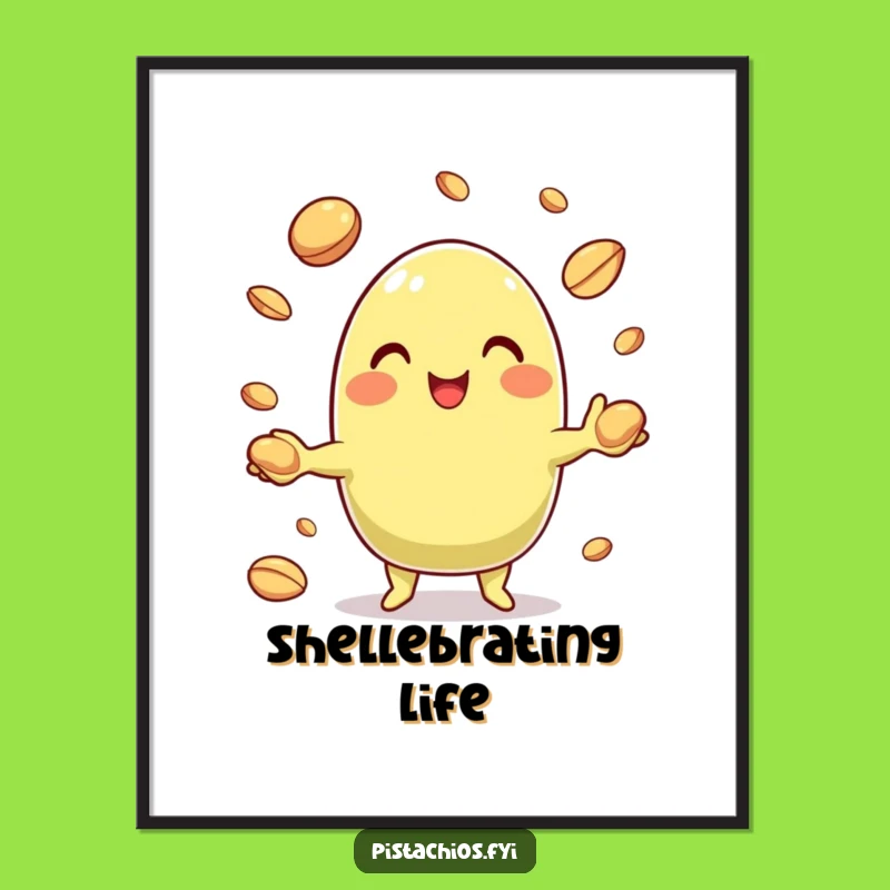 Funny Pistachio Juggling Nuts Digital Art: Instant Humor for Your Walls