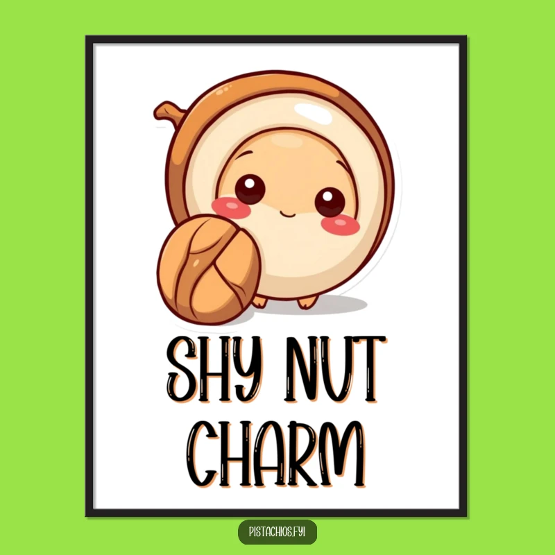 Funny Pecan Digital Art - Shy Nut Printable - Instant Download Gift