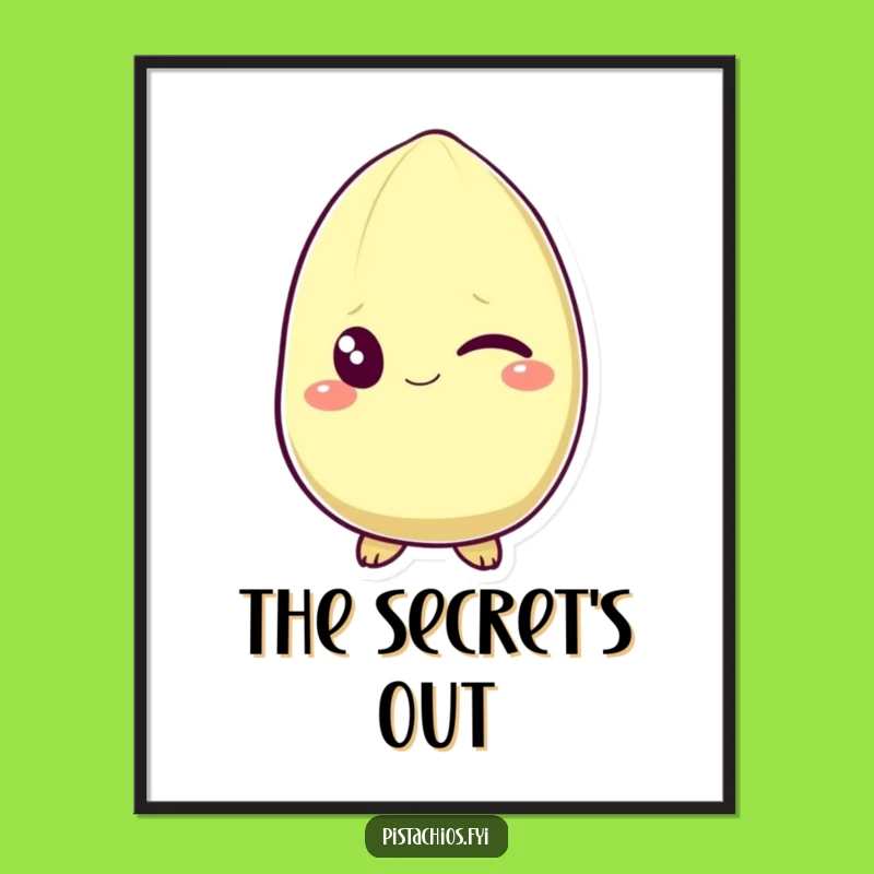 Funny Winking Pistachio Digital Art: Bring Hilarious Cheeky Charm Home