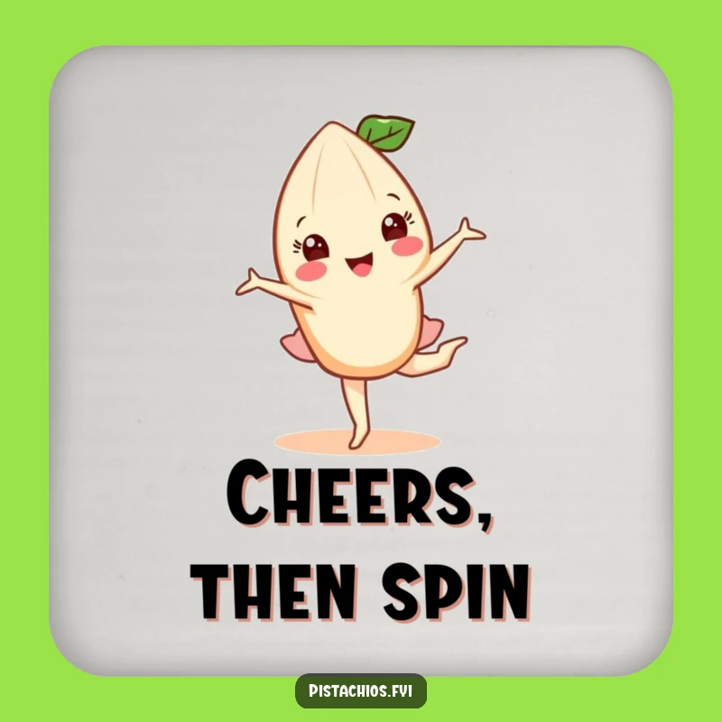 Funny Almond Pirouette Coaster: Graceful Nut's Dance - Protect Surfaces!