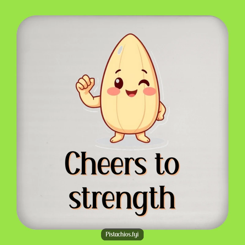 Funny Almond Flexing Coaster - Strong Cartoon Drink Gift