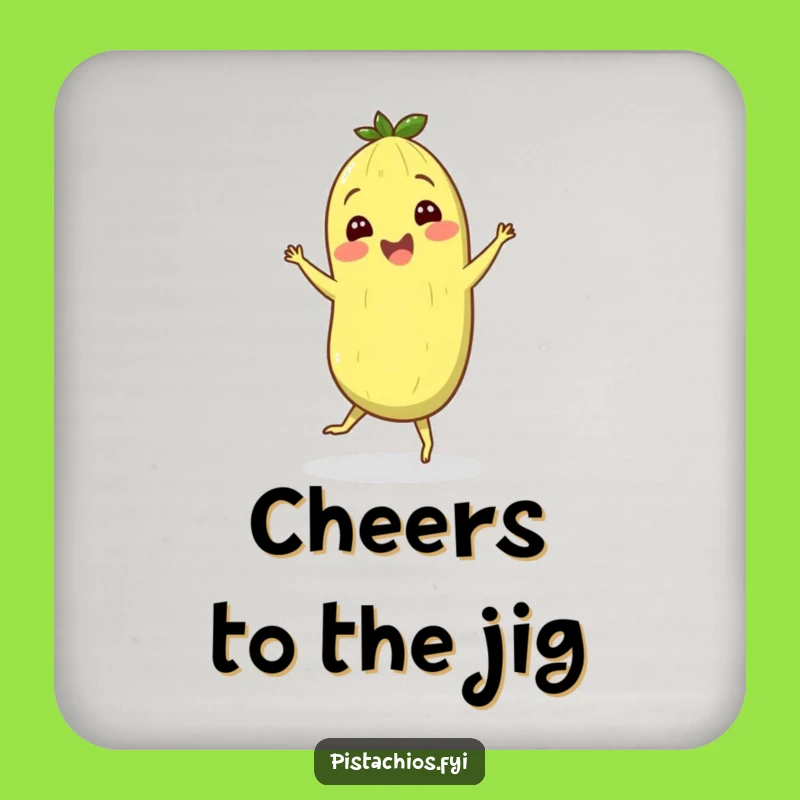 Funny Pistachio Jig Coaster Set: Cheerful Nutty Protection For Tables