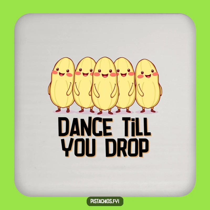 Funny Conga Line Pistachios Drink Coaster: Protect Your Pad with Party Vibes