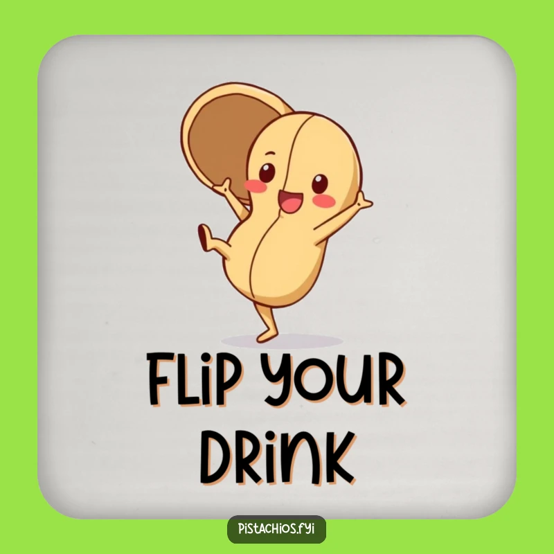 Funny Playful Peanut Coaster: Cartwheel Fun for a Perfect Funny Gift