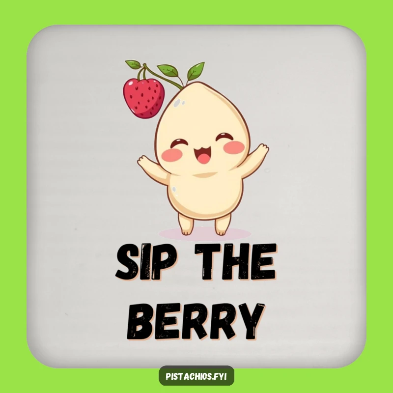 Funny Cashew Coaster: Delighted Berry Balancer, Protects Surfaces with Charm Gift
